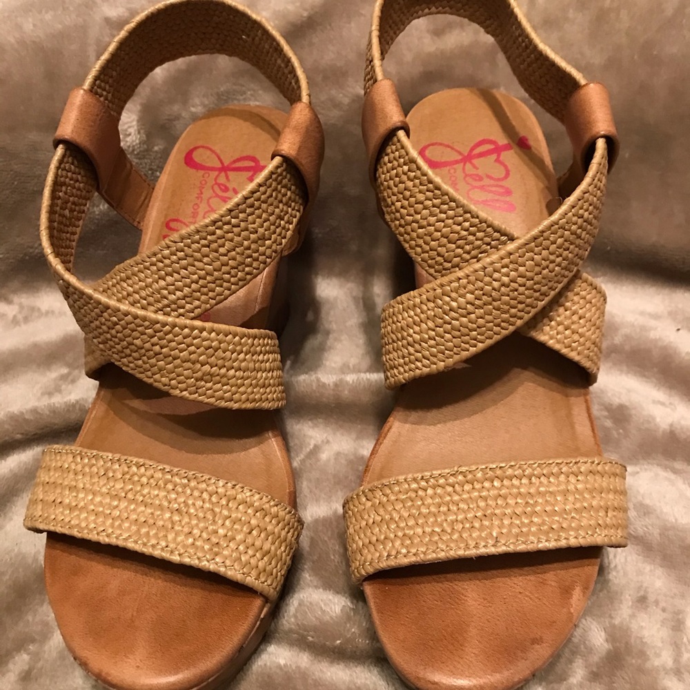 Tan Canvas Strappy Sandals